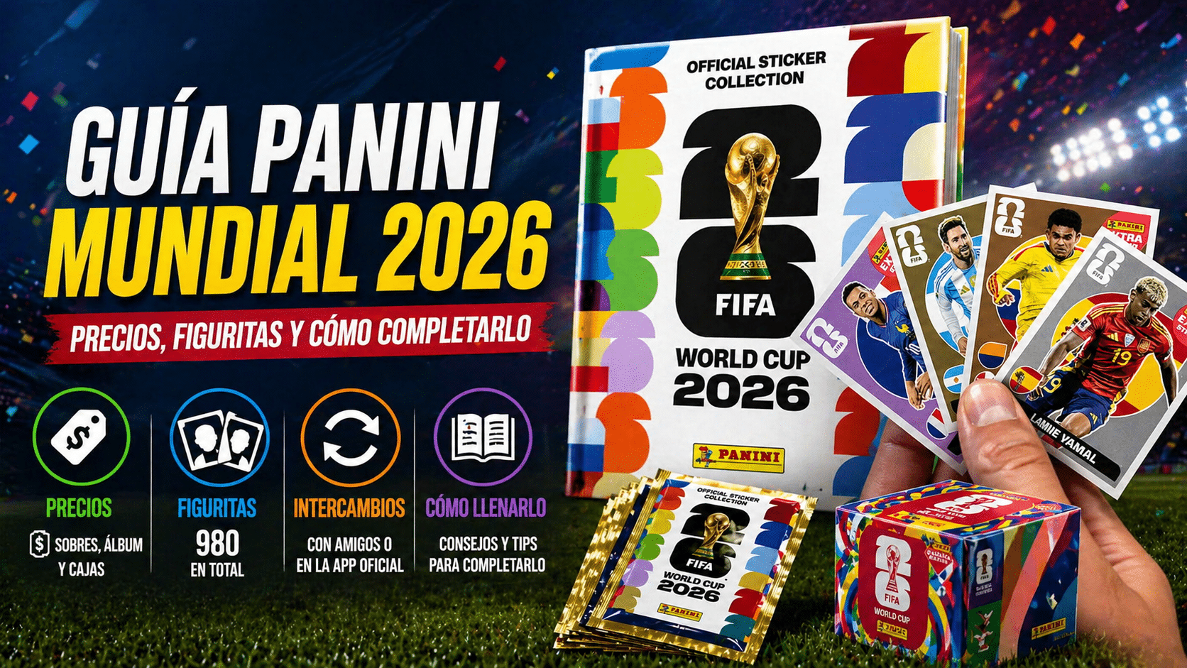 Figuritas Mundial 2026 con los jugadores más destacados