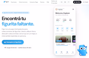 Desarrollador mostrando Figuri App para intercambio de figuritas Mundial